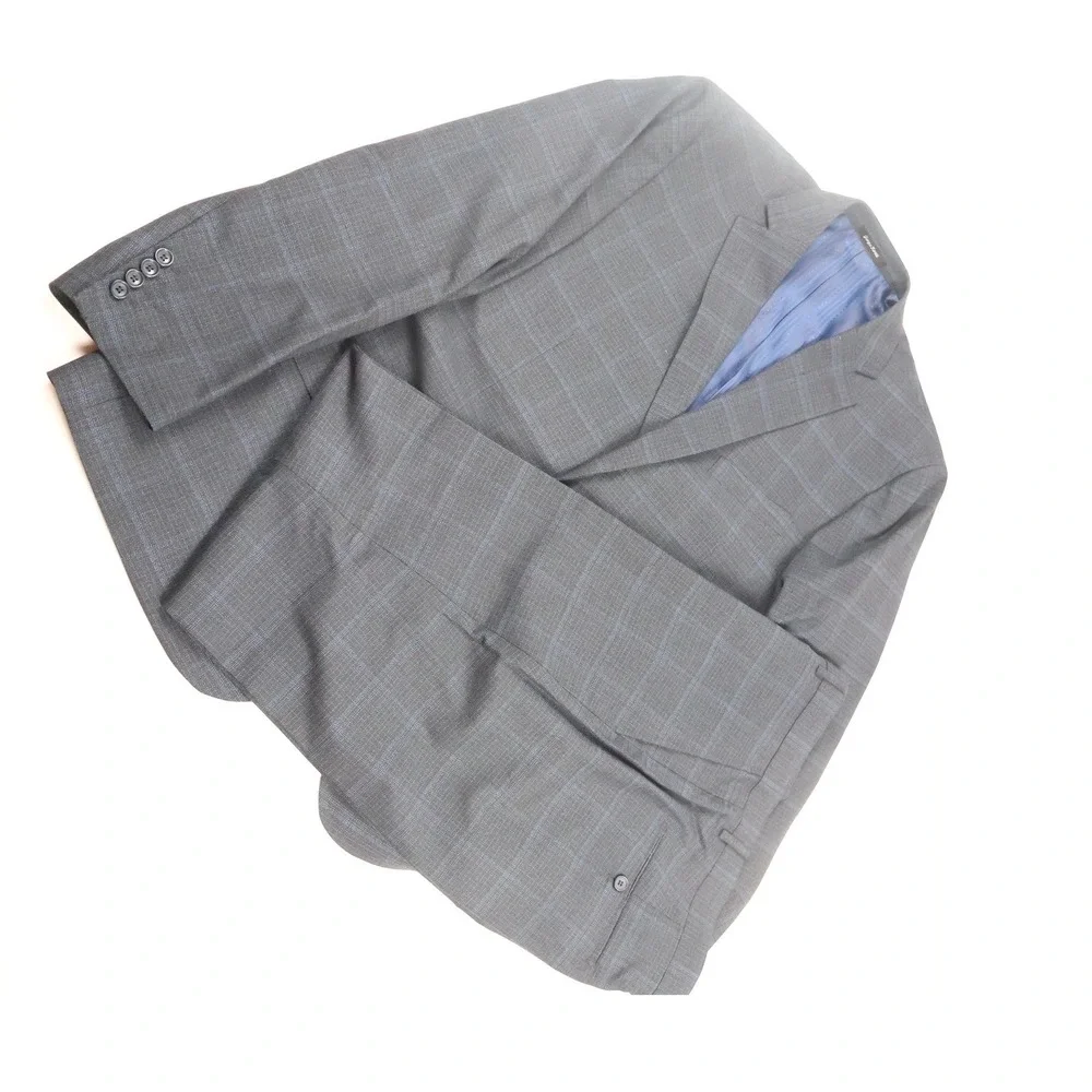 Giorgio Fiorelli Suit 2BT Vent Nopleat Blue Plaid 50/44 NWT